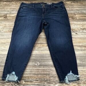 Torrid Womens Jeans Jegging Blue 28 Denim‎ Super Soft High Rise Ripped Hem NWT